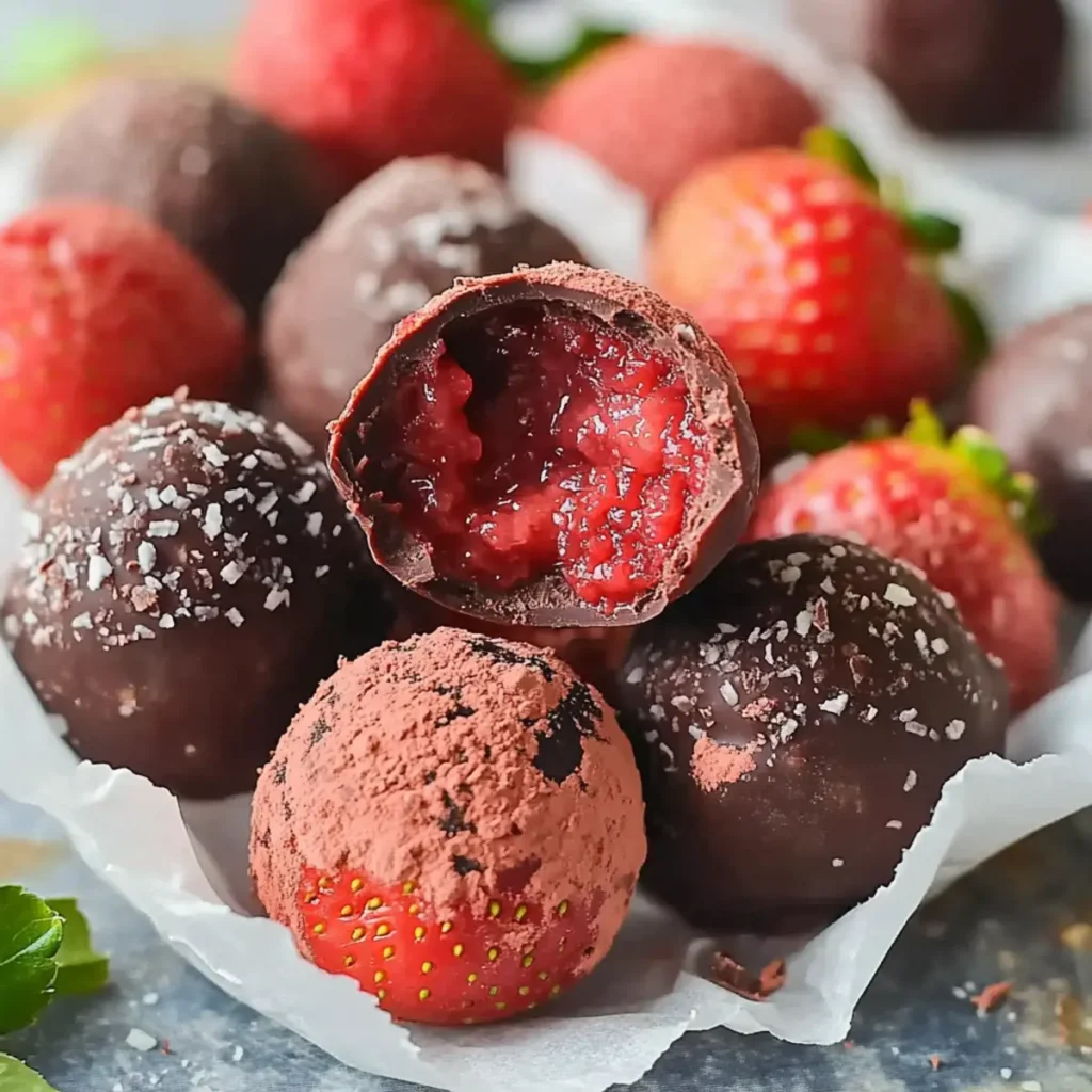Delicious Strawberry Truffles Recipe with Chocolate and Coconut