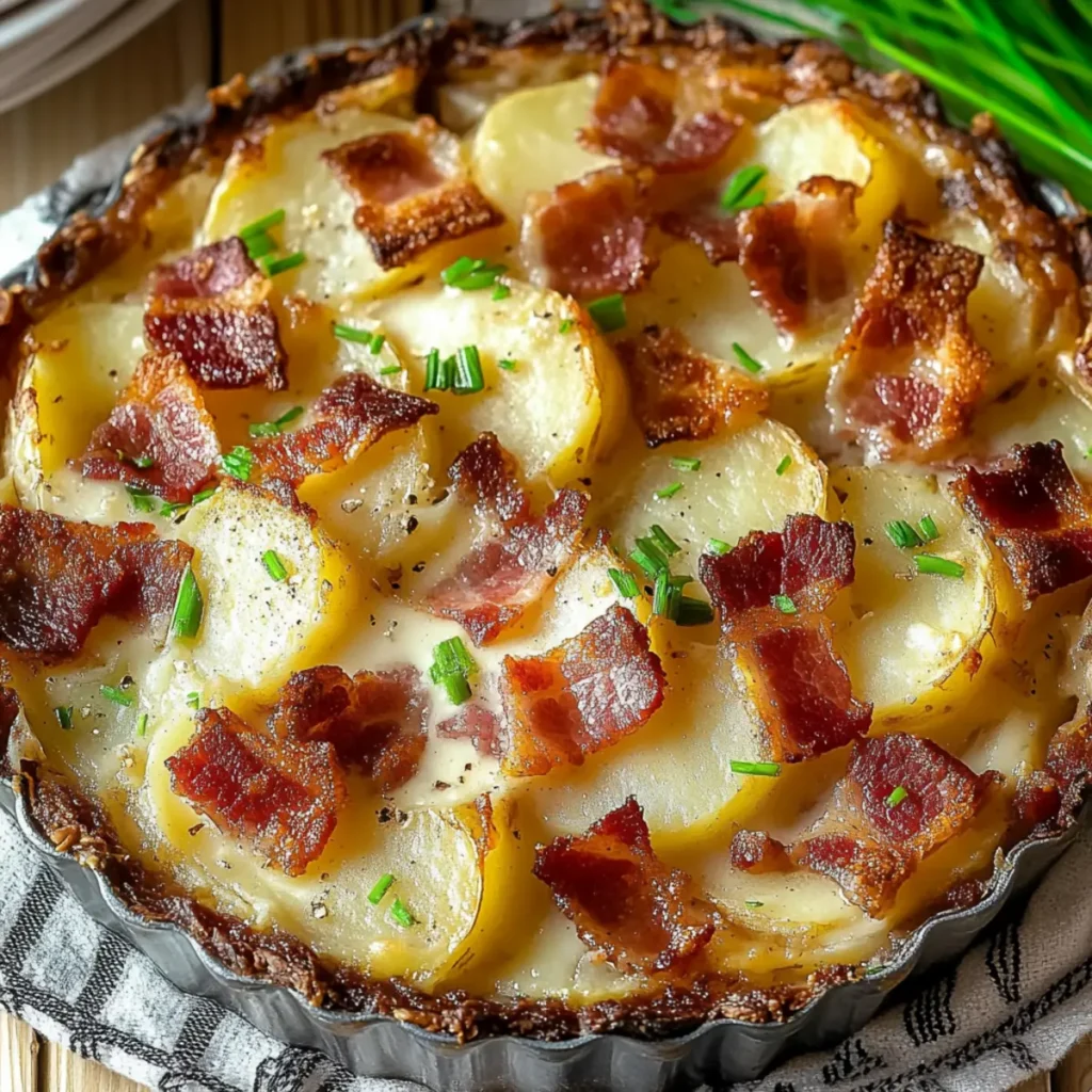 Delicious Irish Potato Pie Recipe with Bacon and Cream Filling