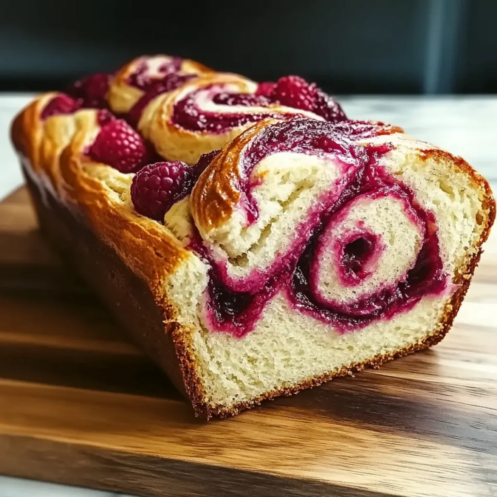 Raspberry Swirl Brioche Loaf