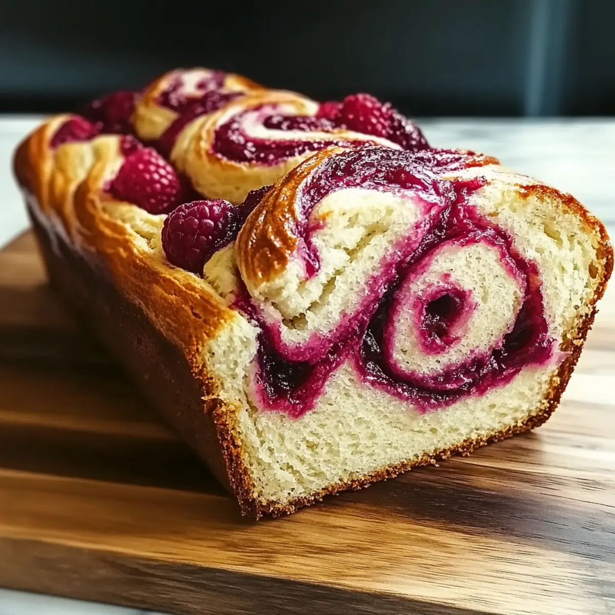 Raspberry Swirl Brioche Loaf