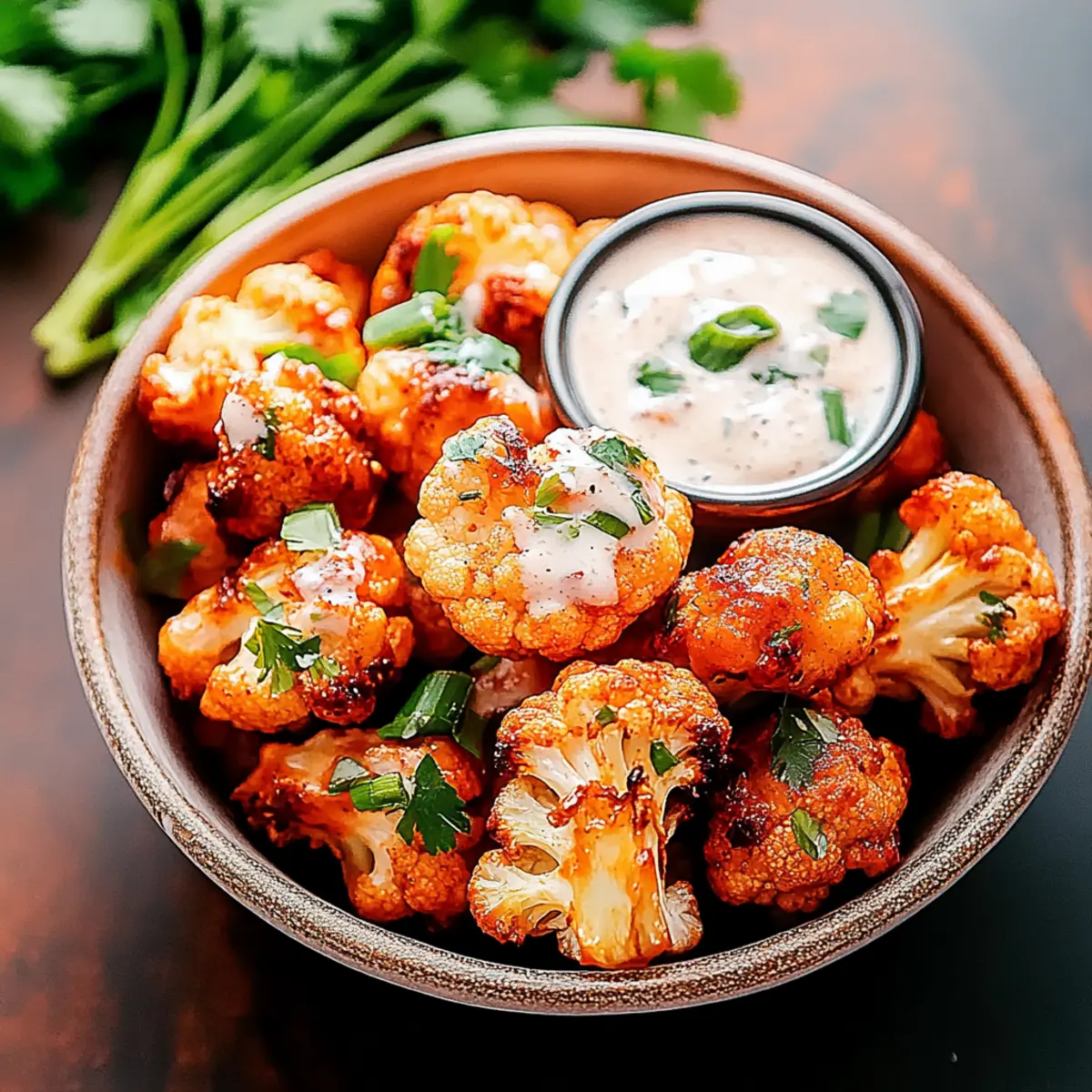 Crispy Air Fryer Cauliflower Wings with Buffalo Sauce Recipe