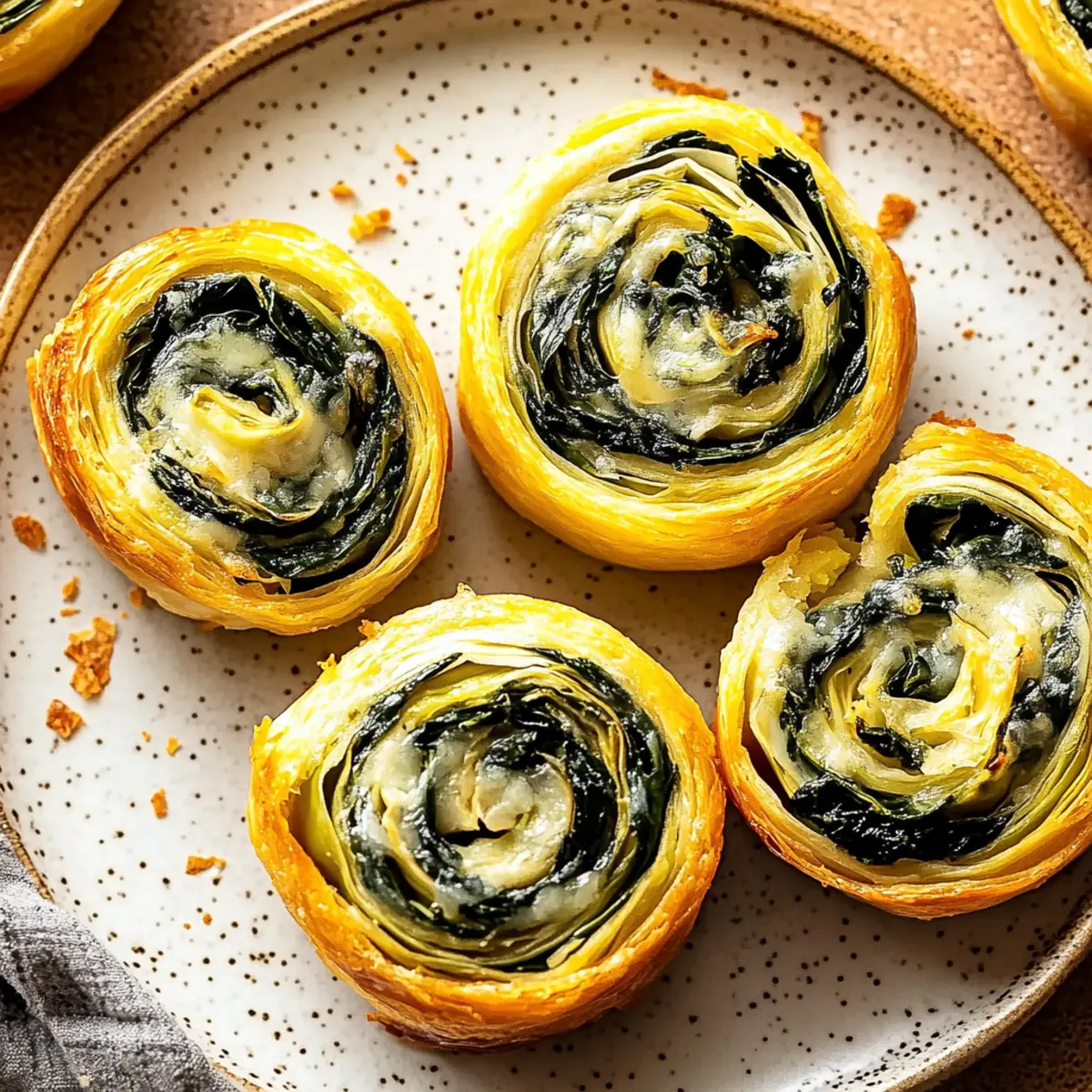 Cheesy Spinach and Artichoke Pinwheels
