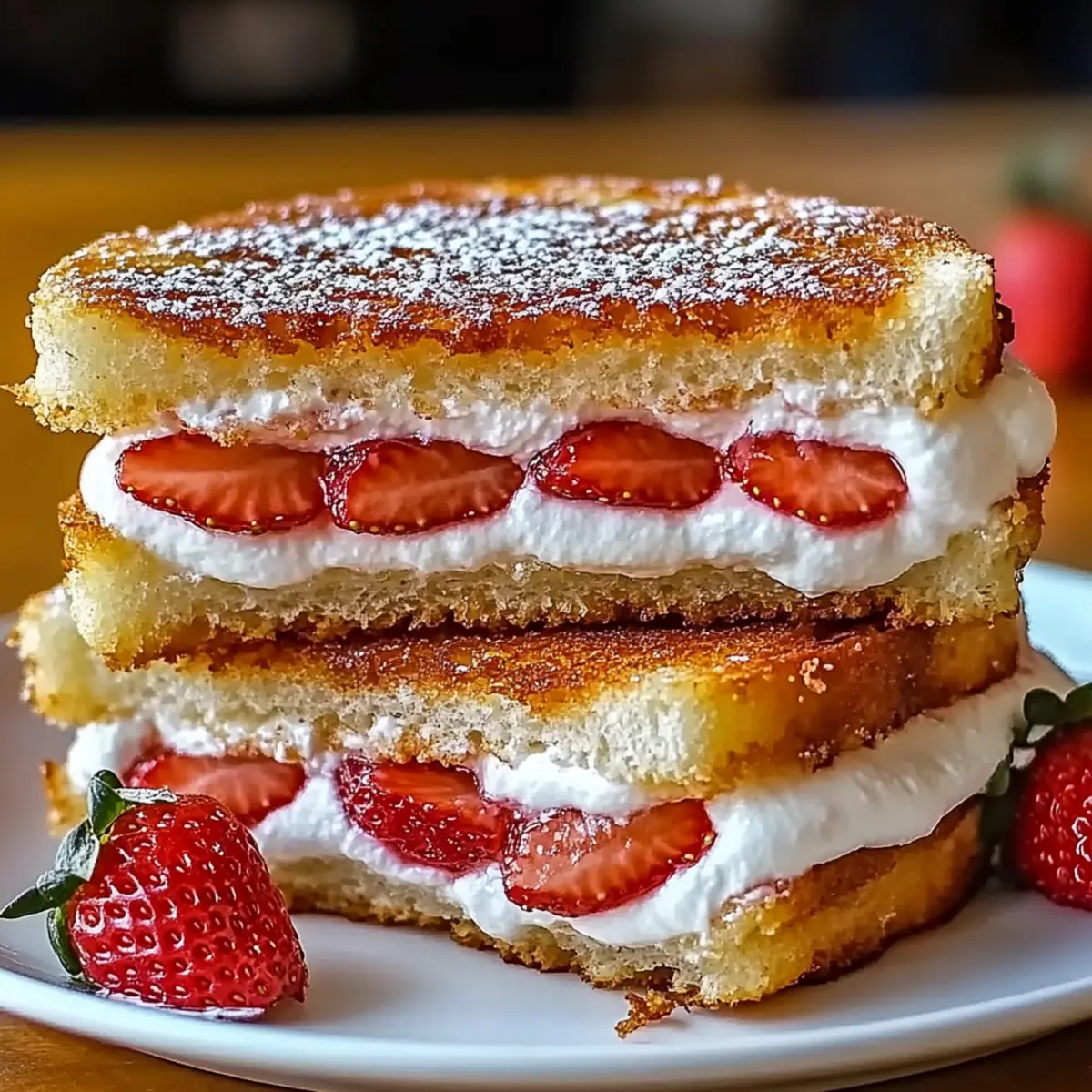 Fried Strawberry Cheesecake Sandwiches