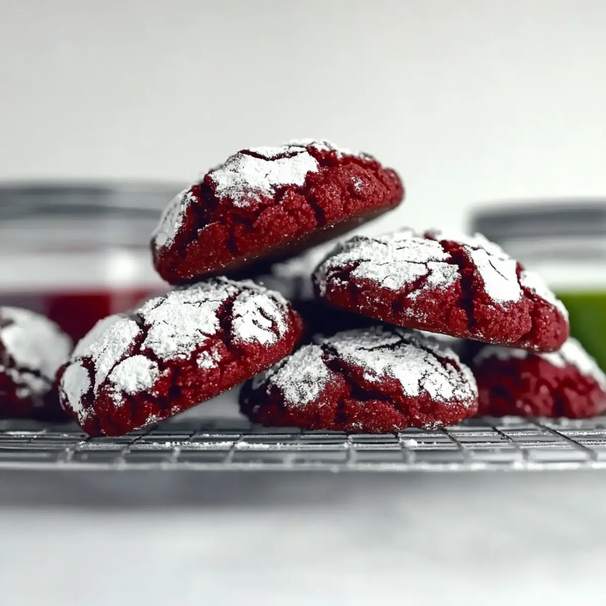 Red Velvet Crinkle Cookies