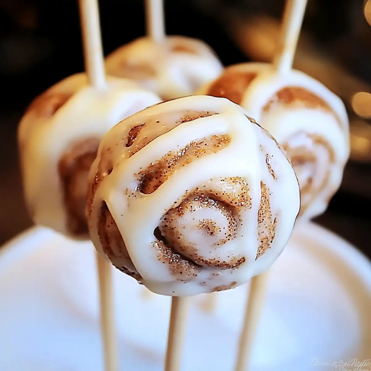 Cinnamon Roll Cake Pops