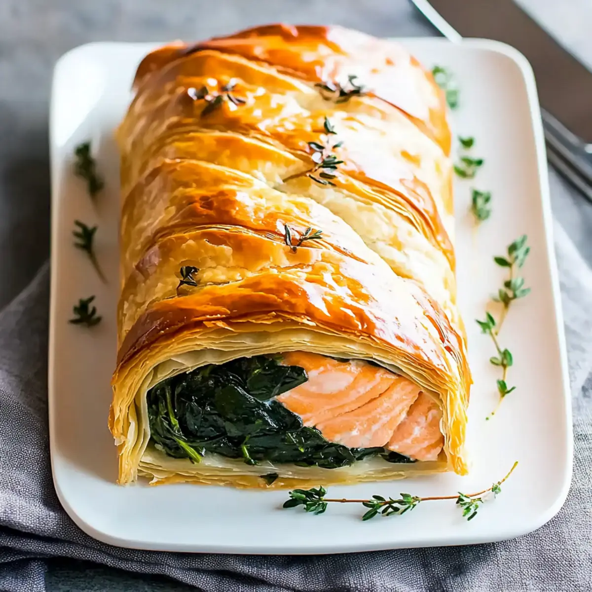 Delicious Salmon Wellington Recipe with Spinach and Puff Pastry