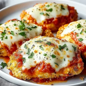 Crispy Air Fryer Chicken Parmesan with Marinara and Mozzarella