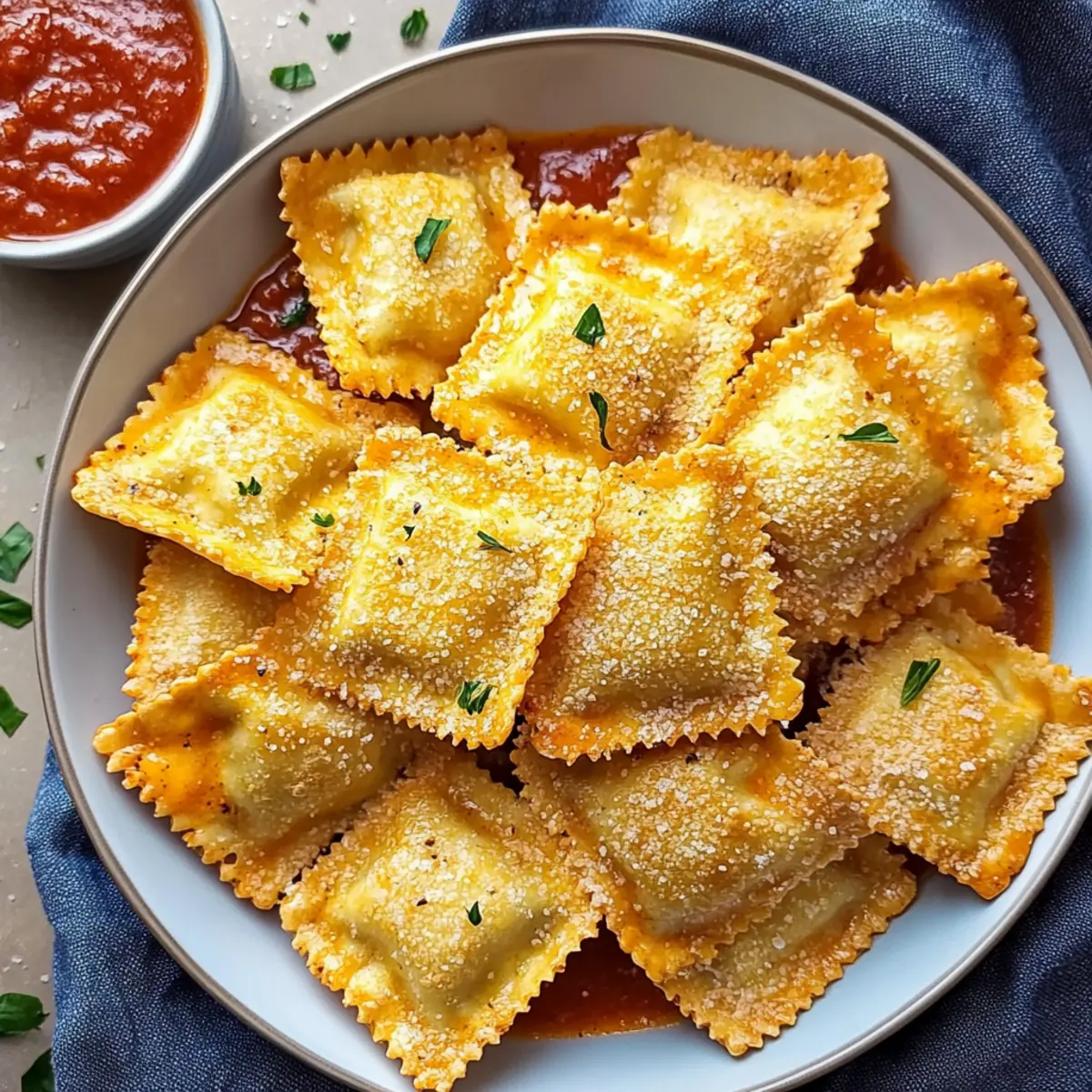 Delicious Air Fryer Toasted Ravioli with Marinara Dip Recipe