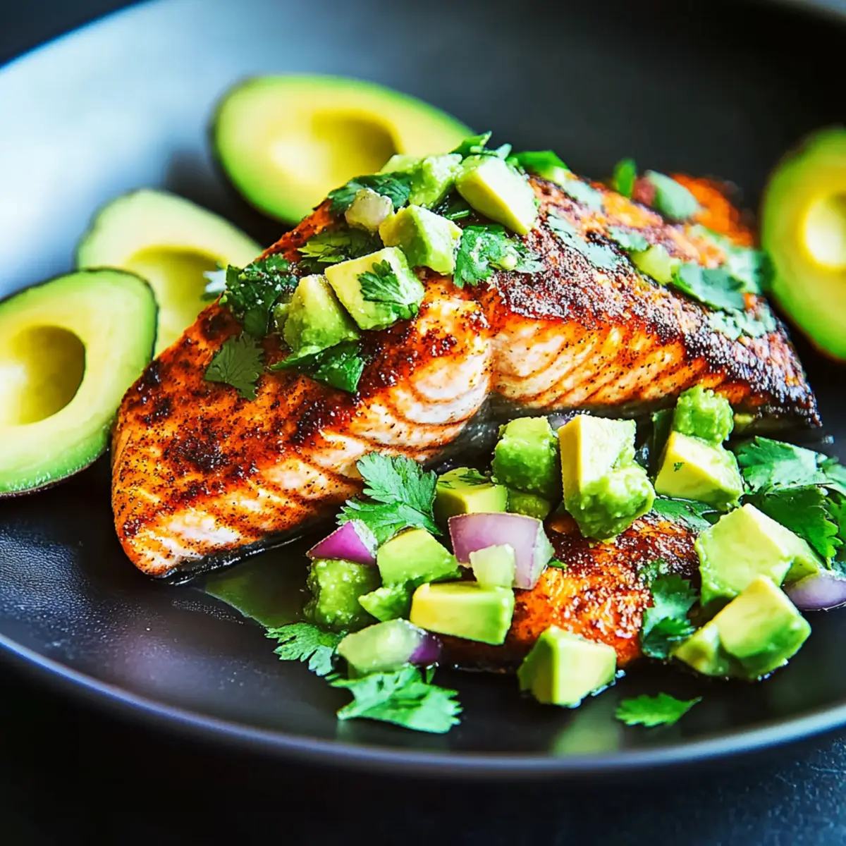Baked Cajun Salmon with Avocado Salsa