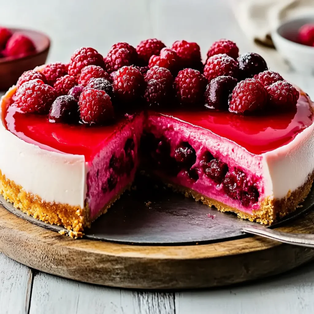 Baked Raspberry Cheesecake