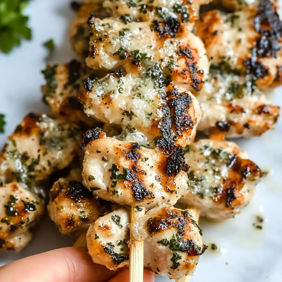Grilled Ranch Garlic Parmesan Chicken Skewers