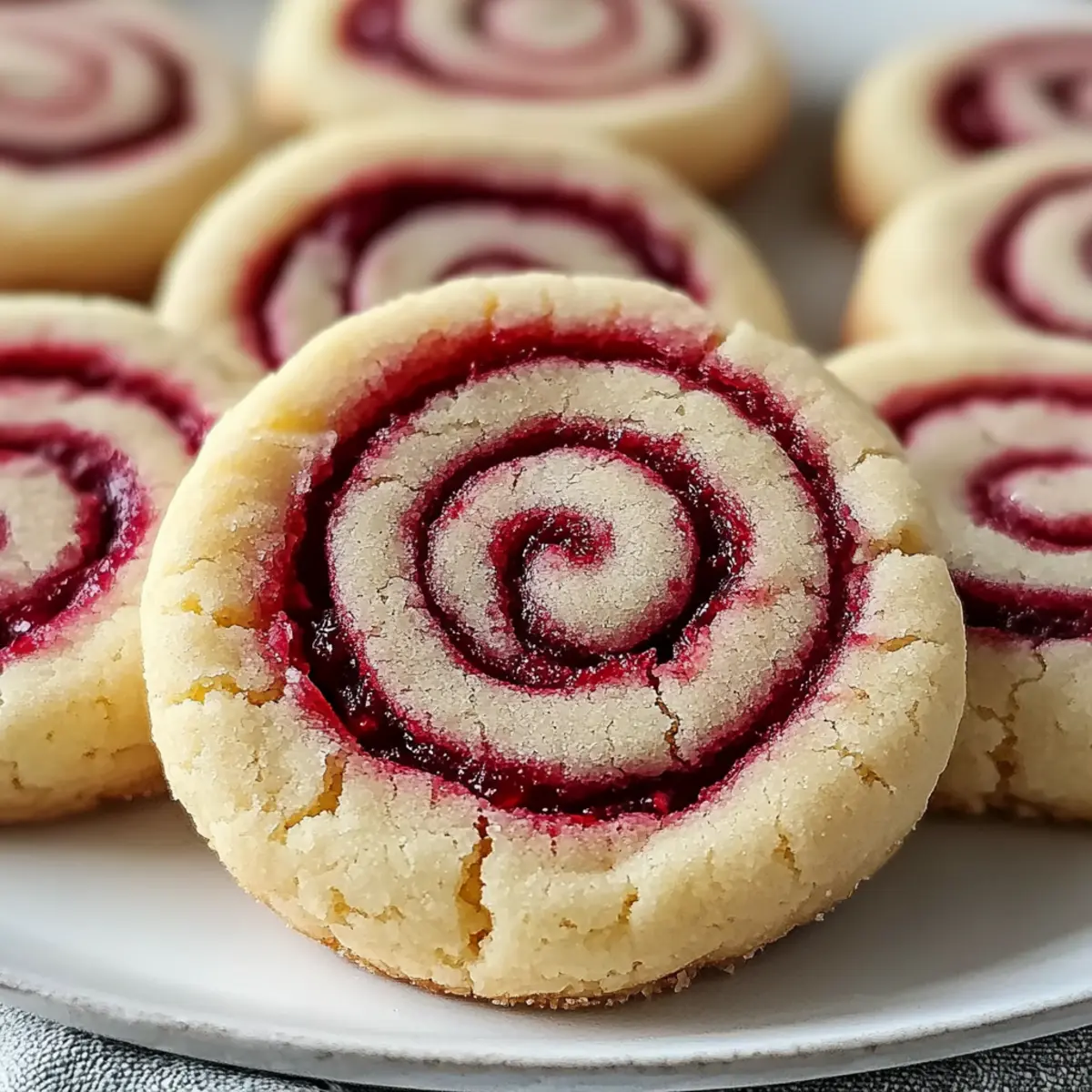 Buttery Raspberry Swirl Shortbread Cookies