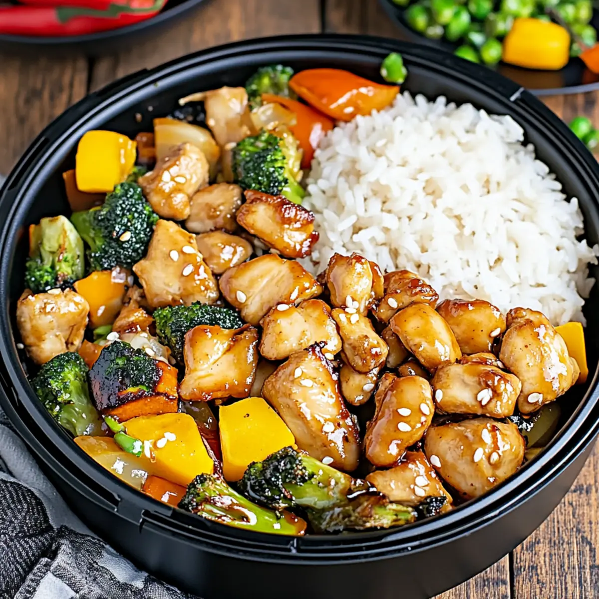 Delicious Air Fryer Hibachi Chicken & Vegetables in 25 Minutes