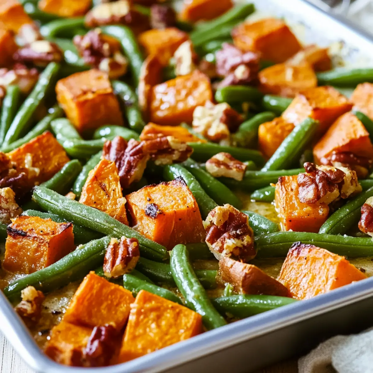 Delicious Sweet Potato & Green Bean Tray Bake Recipe in 35 Minutes
